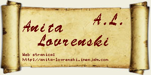 Anita Lovrenski vizit kartica